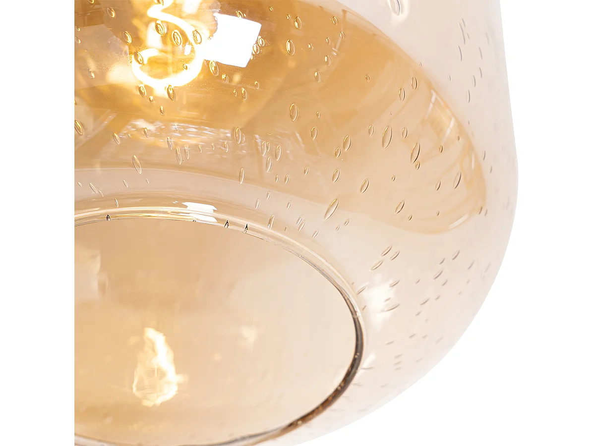 Plafonnier design en laiton et verre ambré - Zuzanna