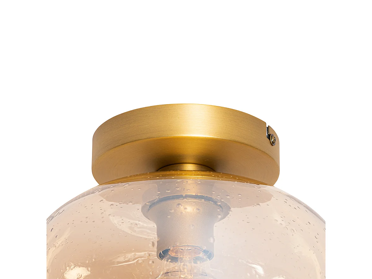 Plafonnier design en laiton et verre ambré - Zuzanna