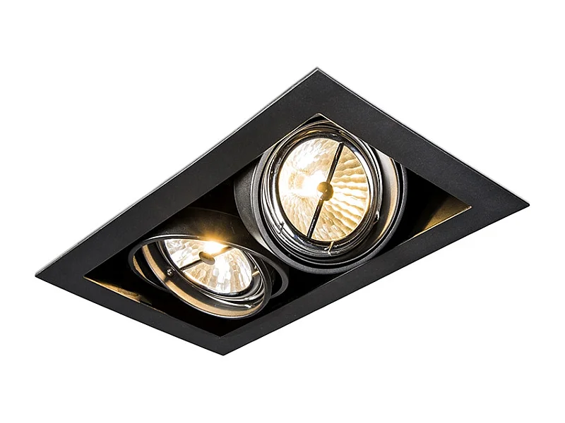 Spot encastré noir orientable AR111 2 lumières - Oneon
