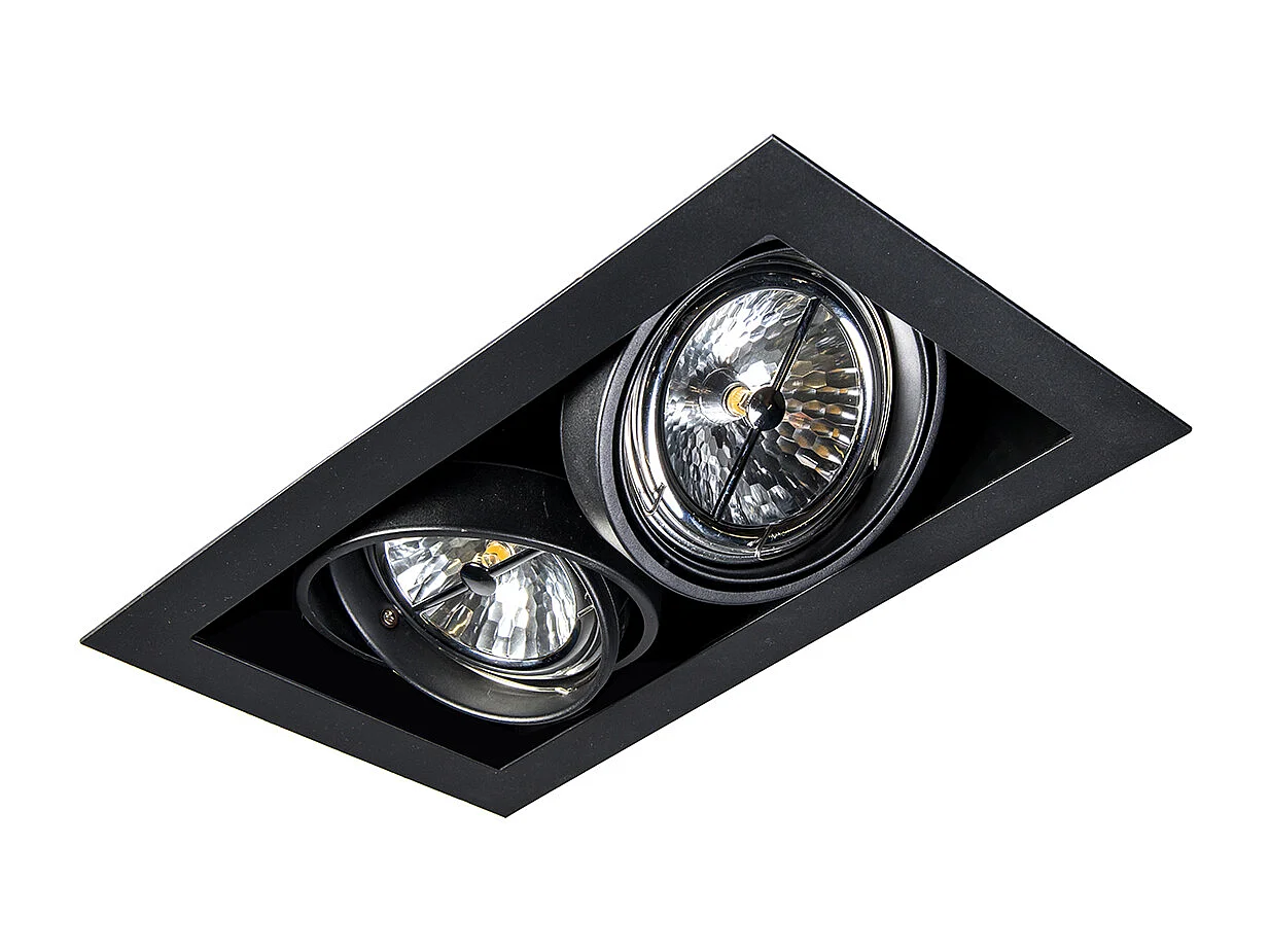 Spot encastré noir orientable AR111 2 lumières - Oneon