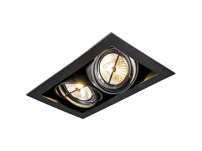 Spot encastré noir orientable AR111 2 lumières - Oneon