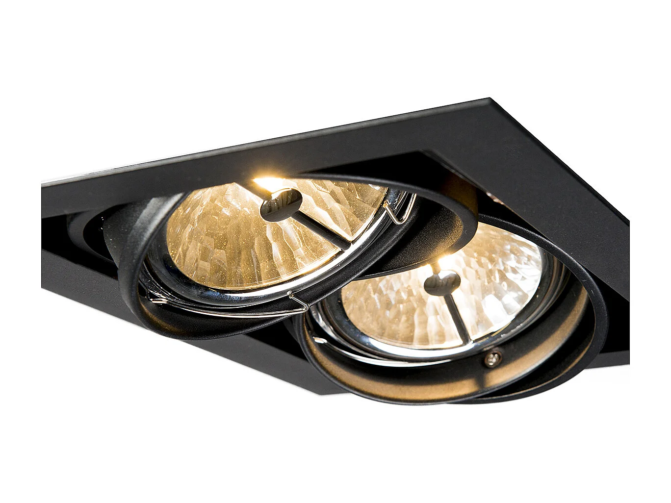 Spot encastré noir orientable AR111 2 lumières - Oneon