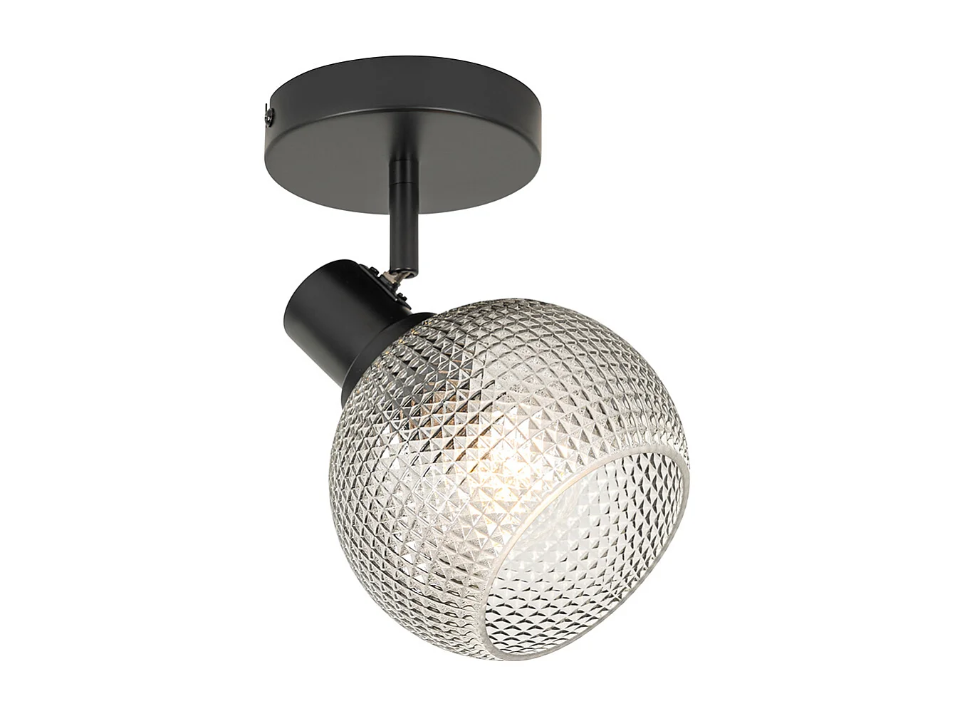 Spot design noir avec verre fumé - Chico