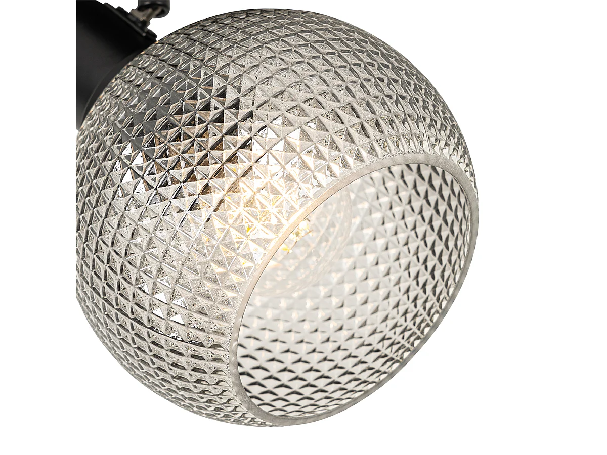 Spot design noir avec verre fumé - Chico