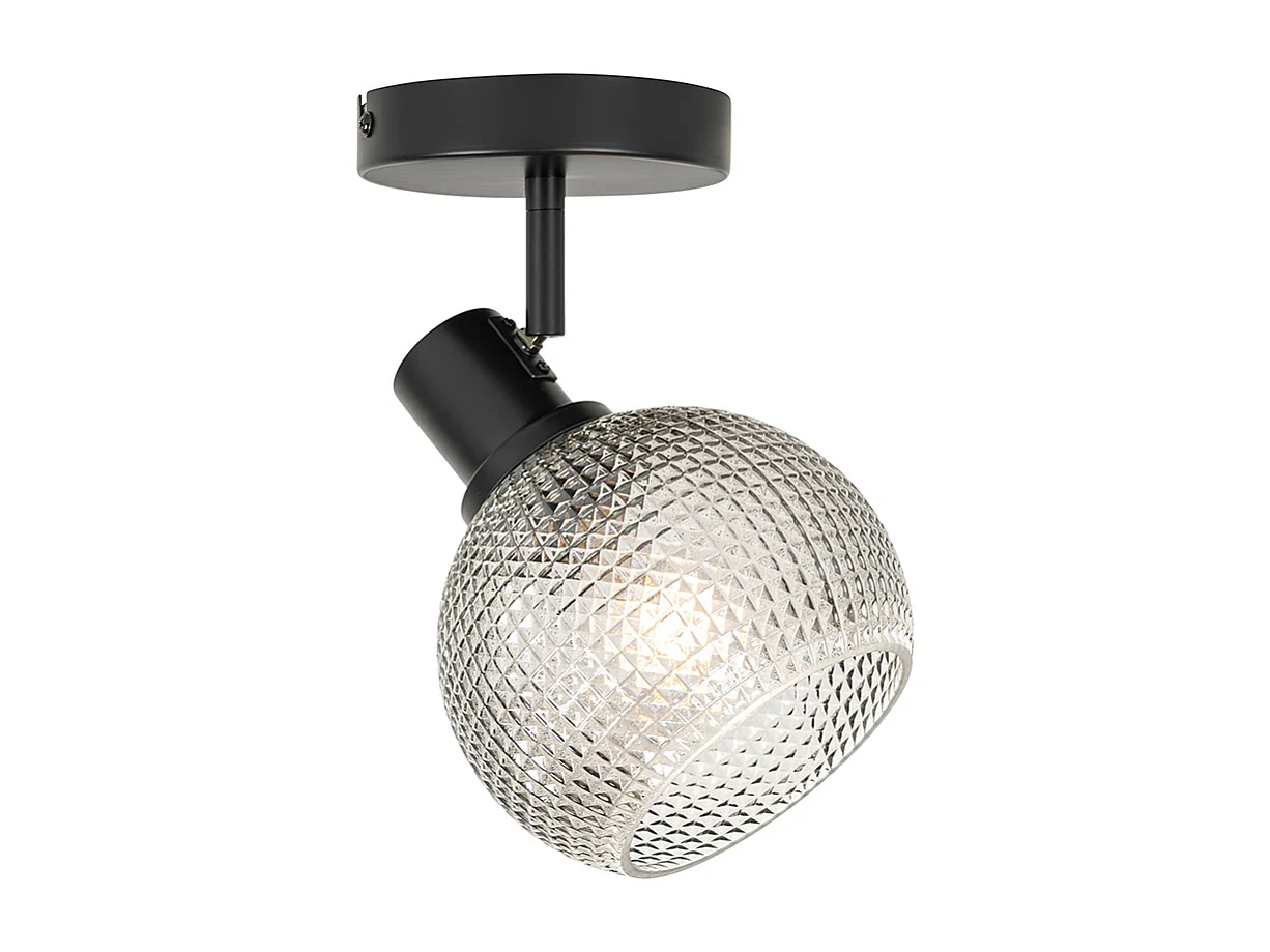 Spot design noir avec verre fumé - Chico