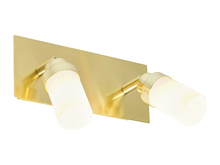 Spot salle de bain moderne laiton 2 lumières IP44 - Japie