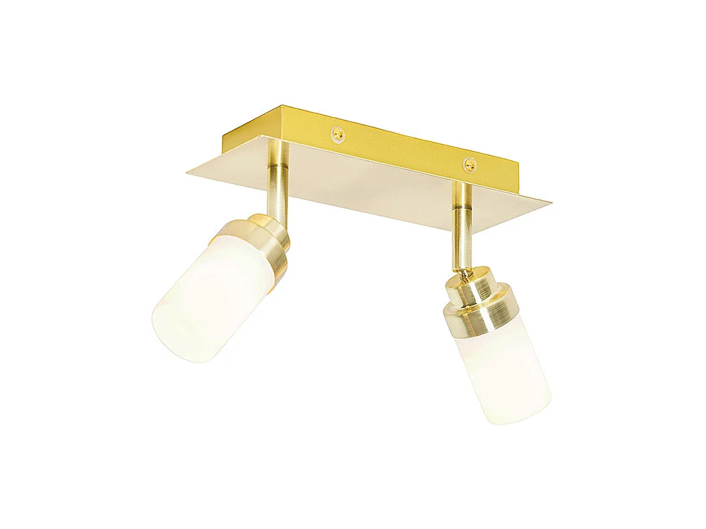 Spot salle de bain moderne laiton 2 lumières IP44 - Japie