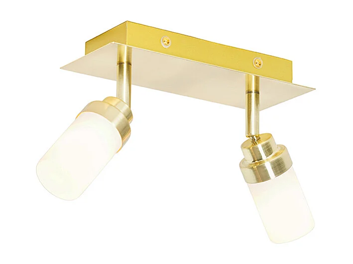 Spot salle de bain moderne laiton 2 lumières IP44 - Japie