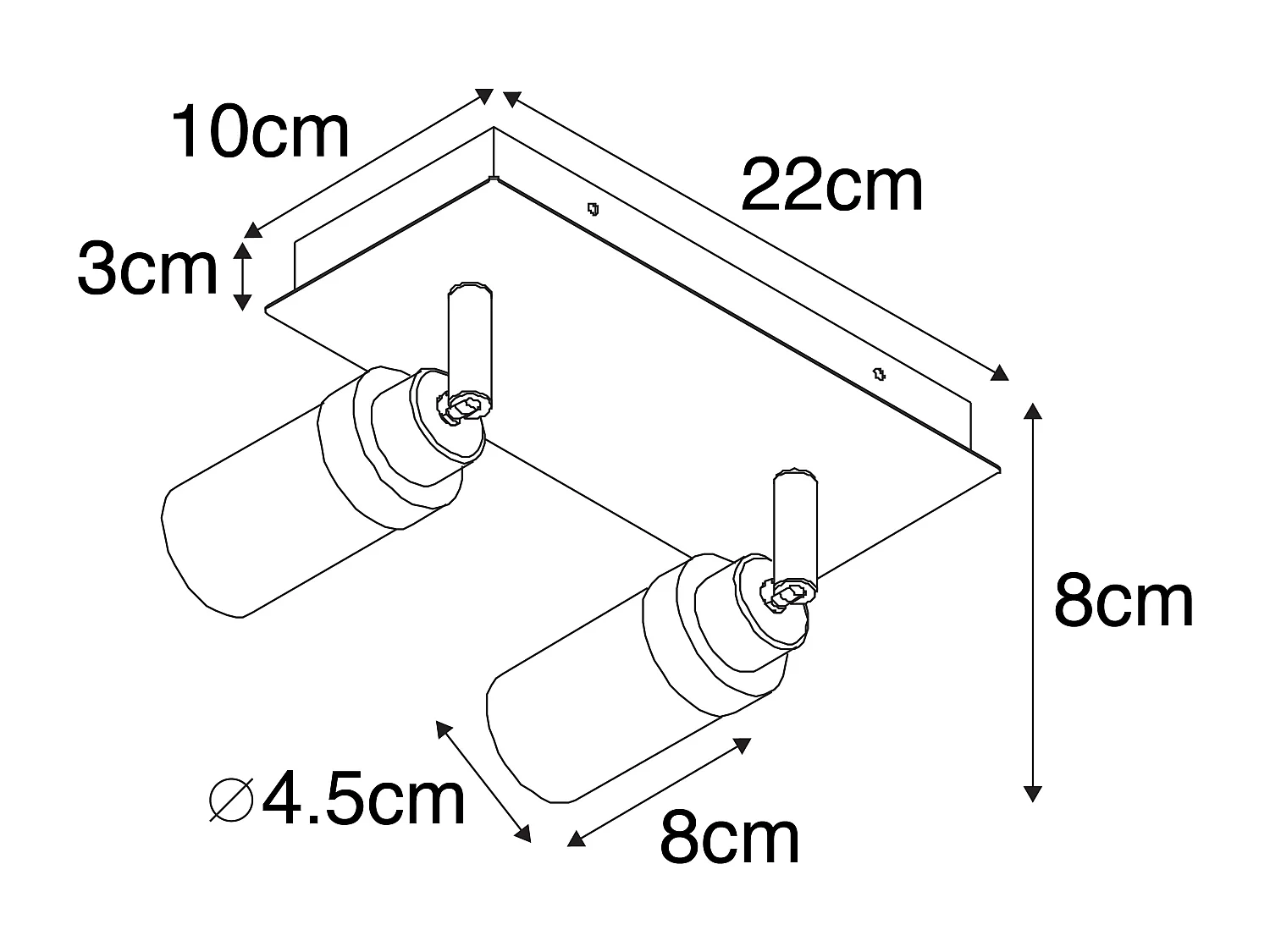 Spot de salle de bain moderne en laiton 2 lumières IP44 - Japie