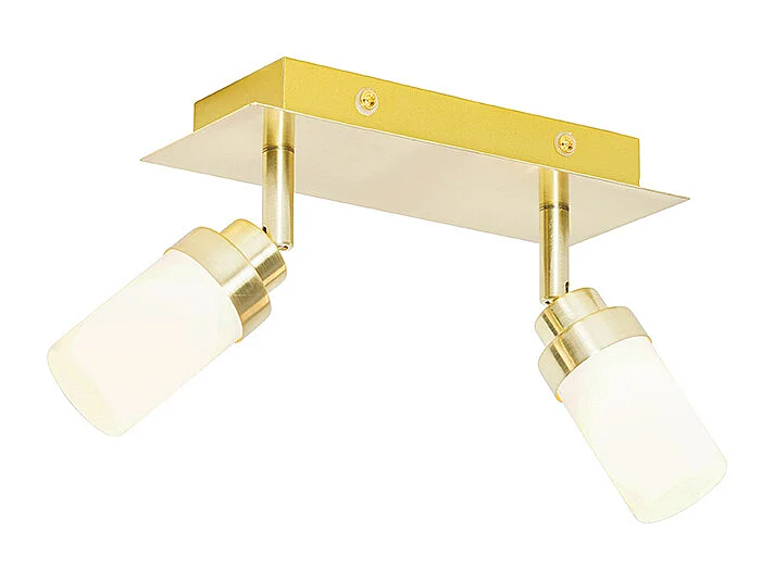 Spot de salle de bain moderne en laiton 2 lumières IP44 - Japie