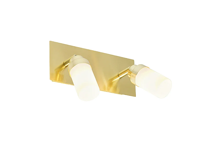 Spot de salle de bain moderne en laiton 2 lumières IP44 - Japie