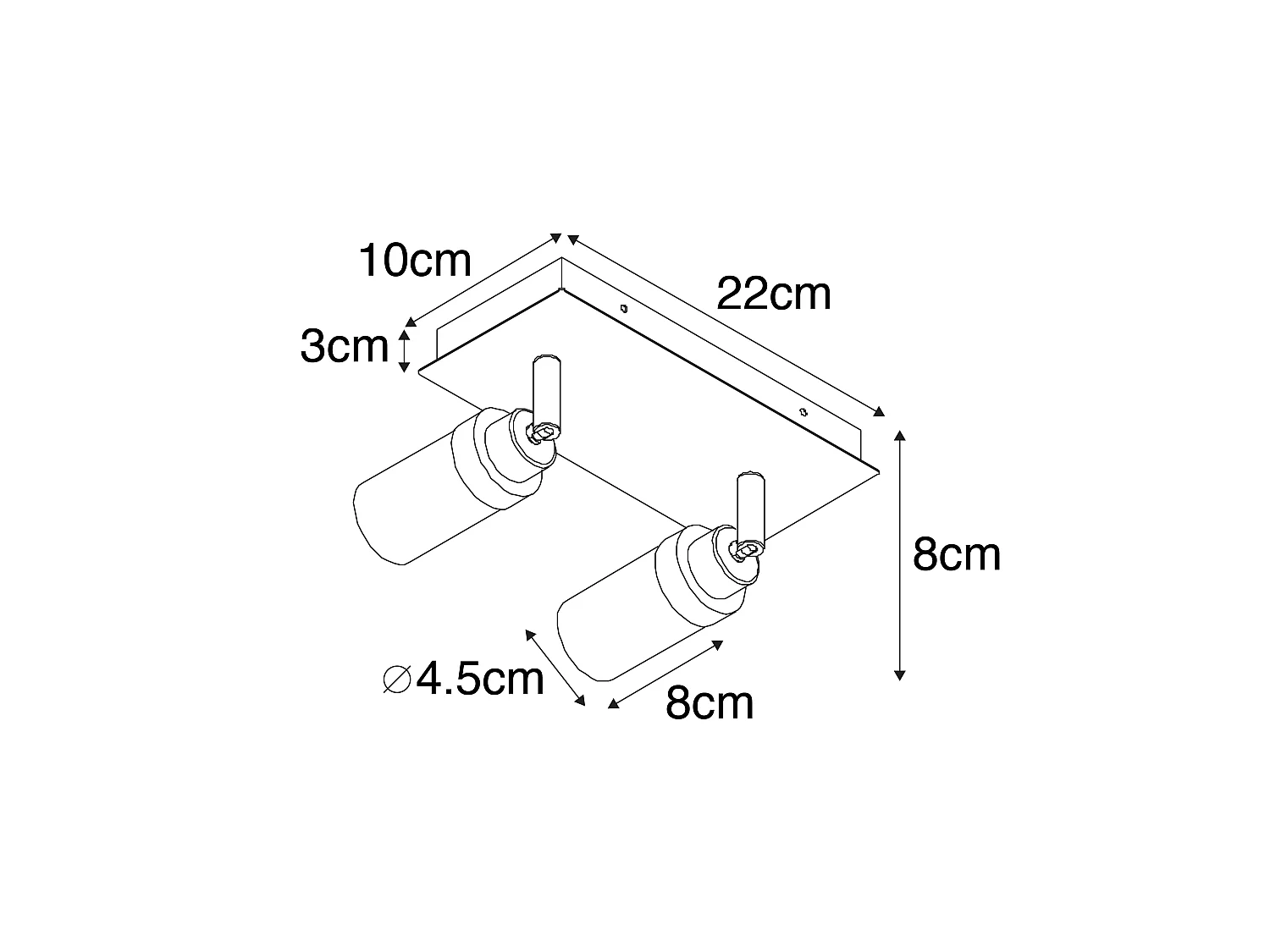 Spot de salle de bain moderne en laiton 2 lumières IP44 - Japie