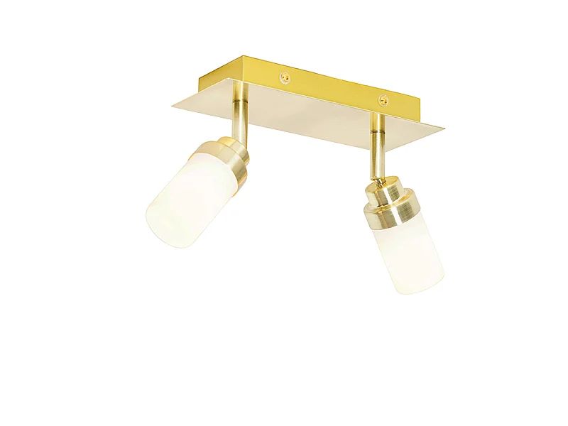 Spot de salle de bain moderne en laiton 2 lumières IP44 - Japie