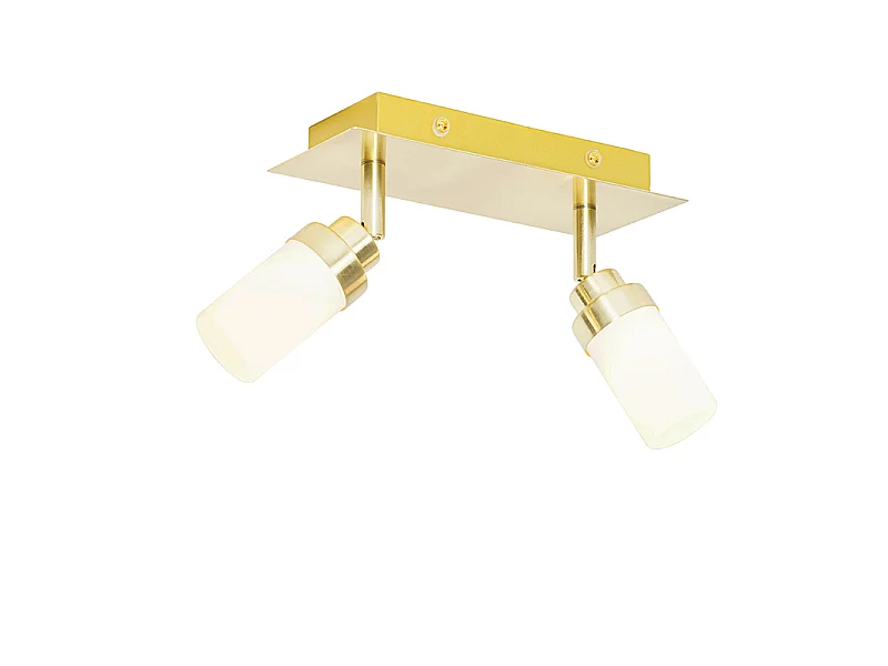 Spot de salle de bain moderne en laiton 2 lumières IP44 - Japie
