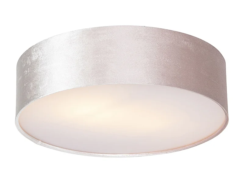 Plafonnier rose 40 cm intérieur doré - Drum