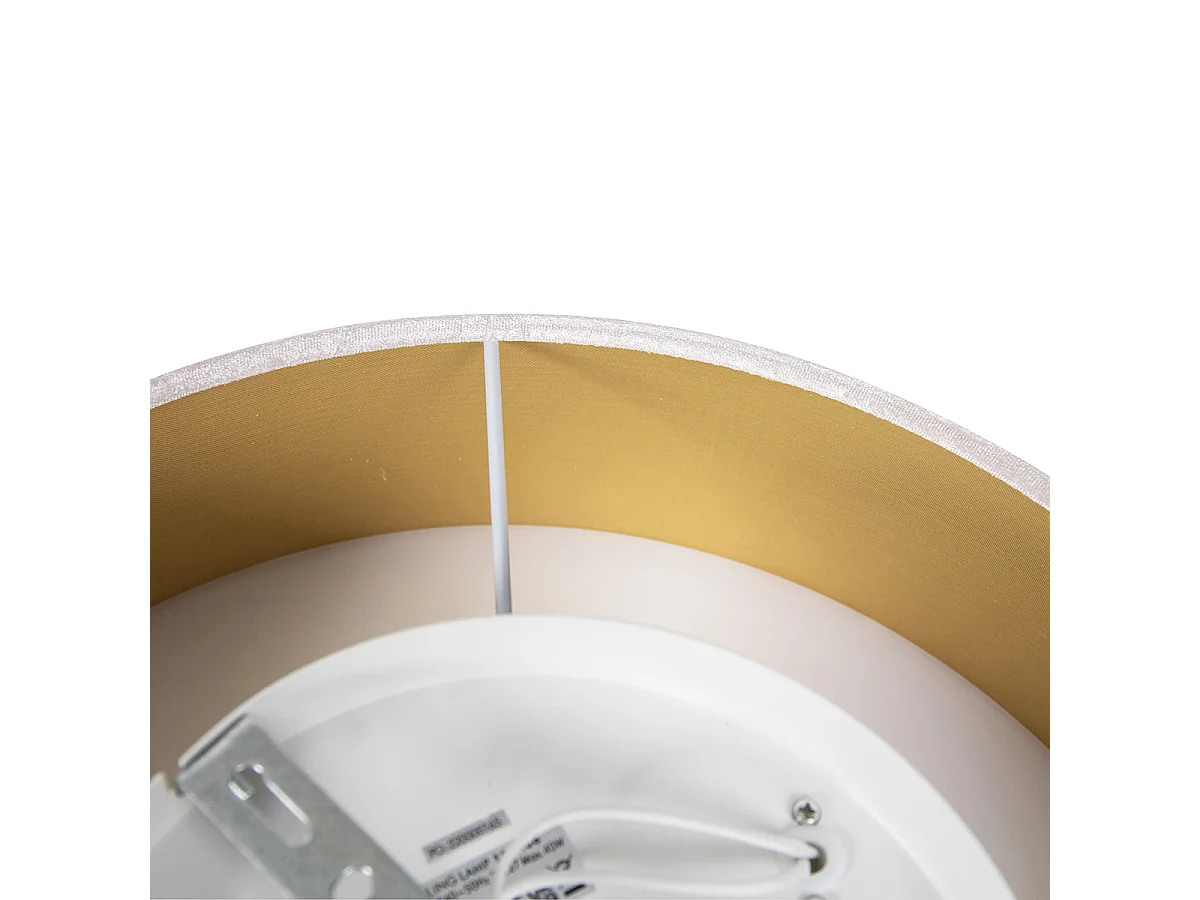 Plafonnier rose 40 cm intérieur doré - Drum