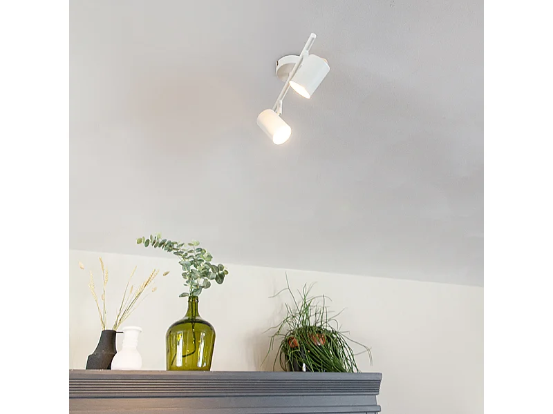 Spot moderne blanc 2 lumières orientables - Jeana 2