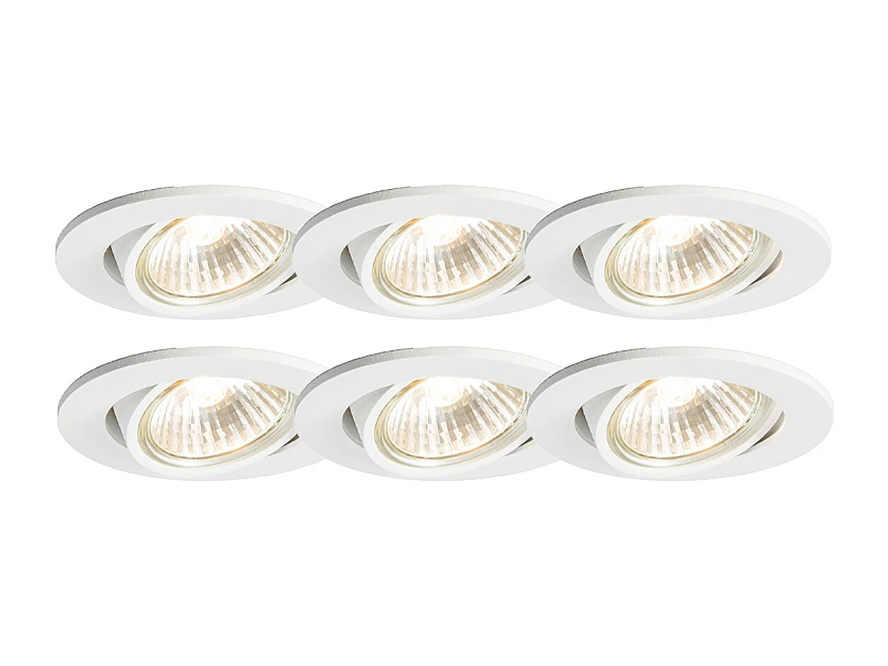Ensemble de 6 spots encastrés blancs orientables - Cisco