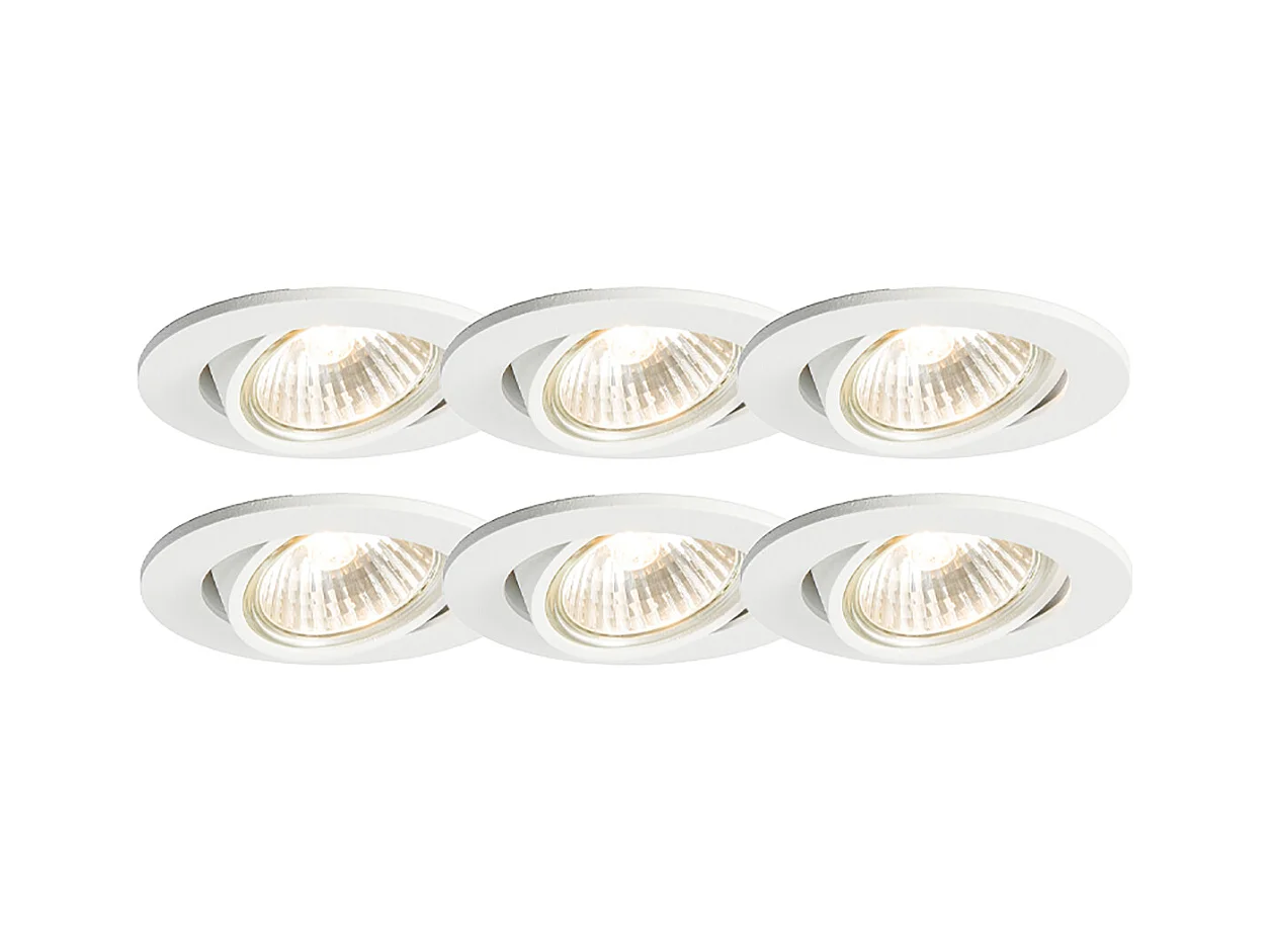 Ensemble de 6 spots encastrés blancs orientables - Cisco