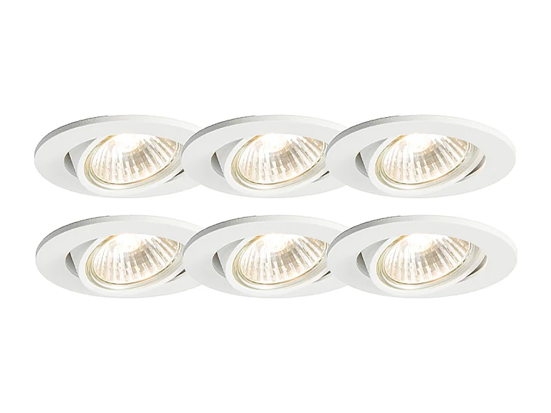 Ensemble de 6 spots encastrés blancs orientables - Cisco