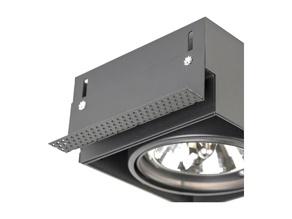 Spot encastré noir AR111 inclinable et orientable sans bordure - Oneon