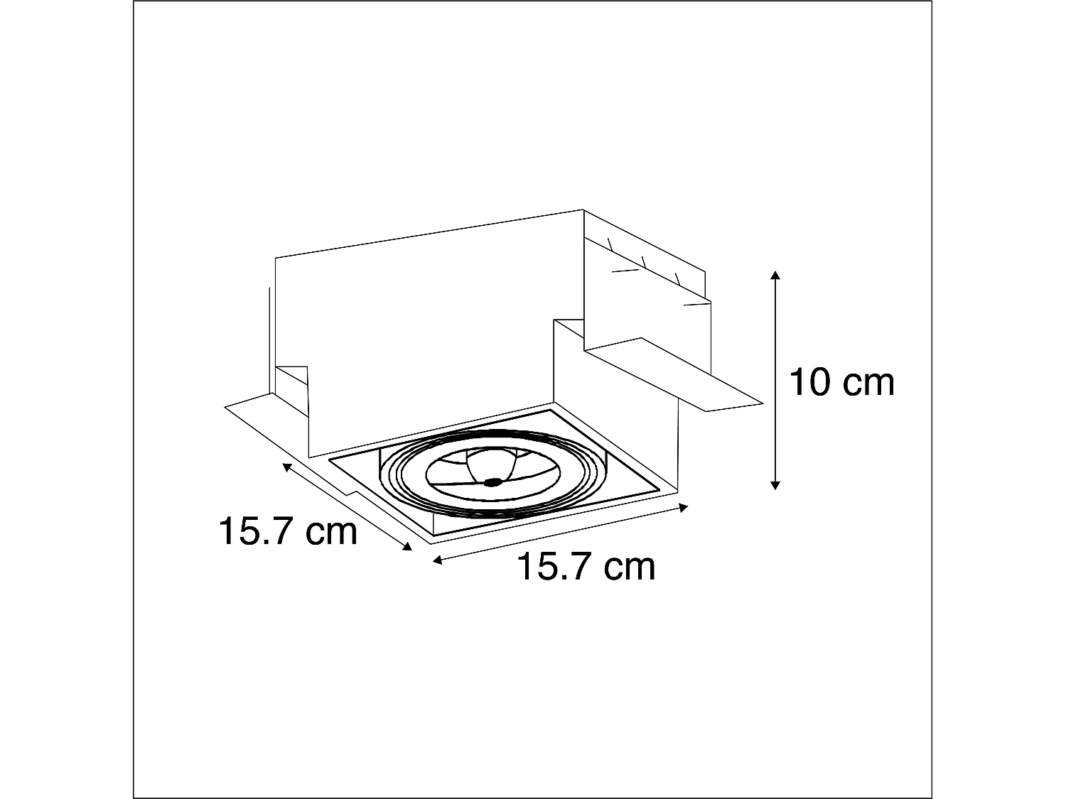Spot encastré noir AR111 inclinable et orientable sans bordure - Oneon