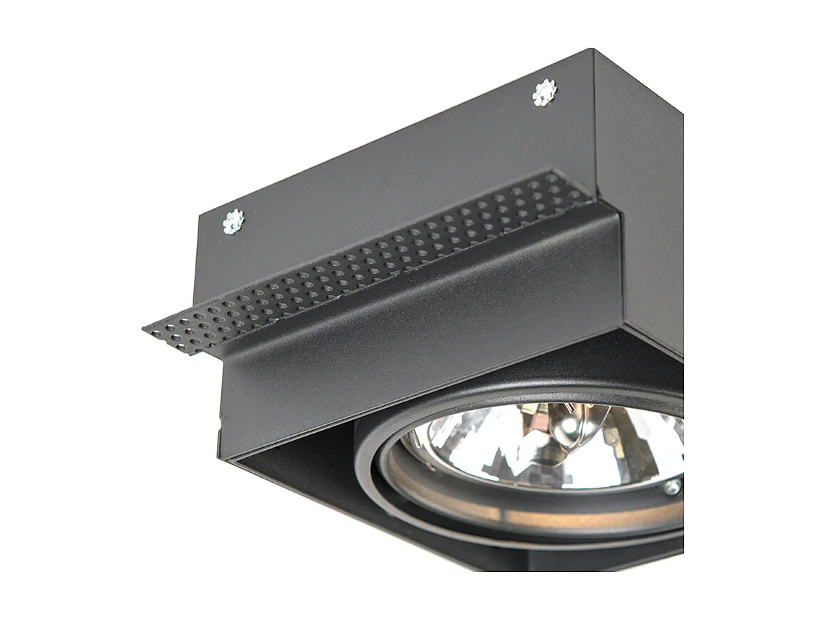 Spot encastré noir AR111 inclinable et orientable sans bordure - Oneon