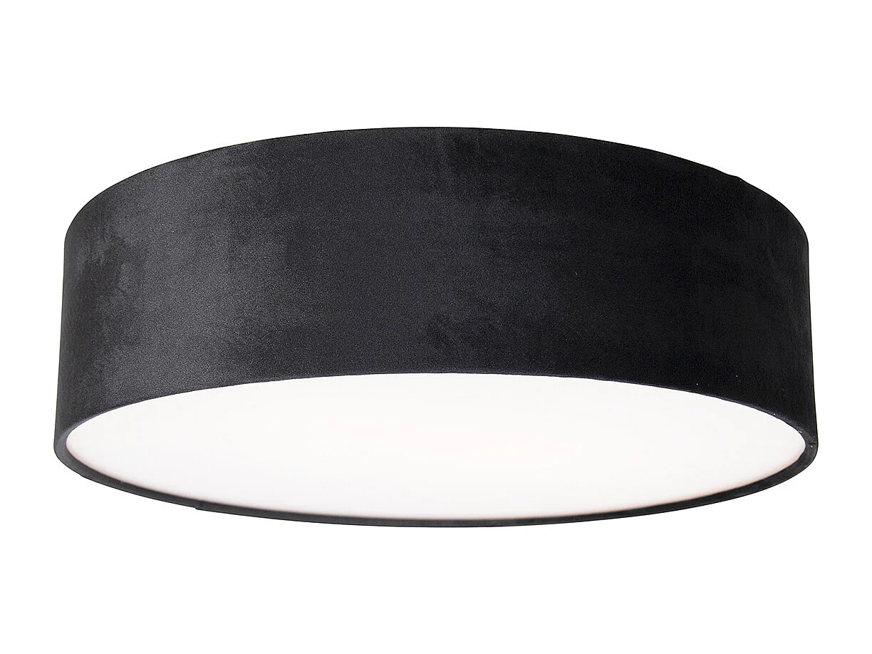 Plafonnier noir 40 cm intérieur doré - Drum