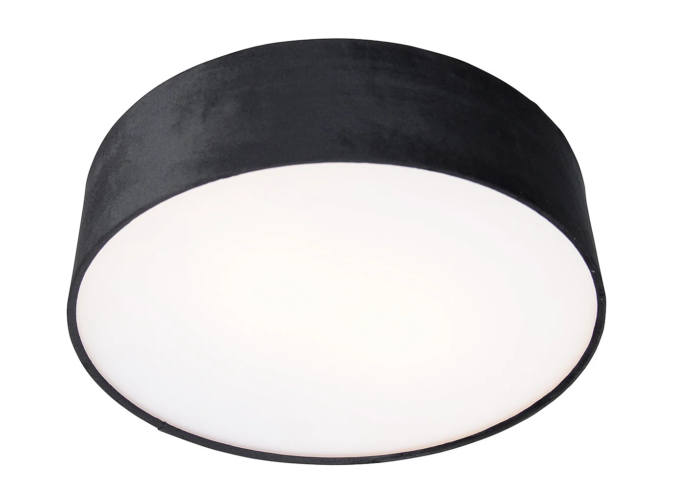 Plafonnier noir 40 cm intérieur doré - Drum