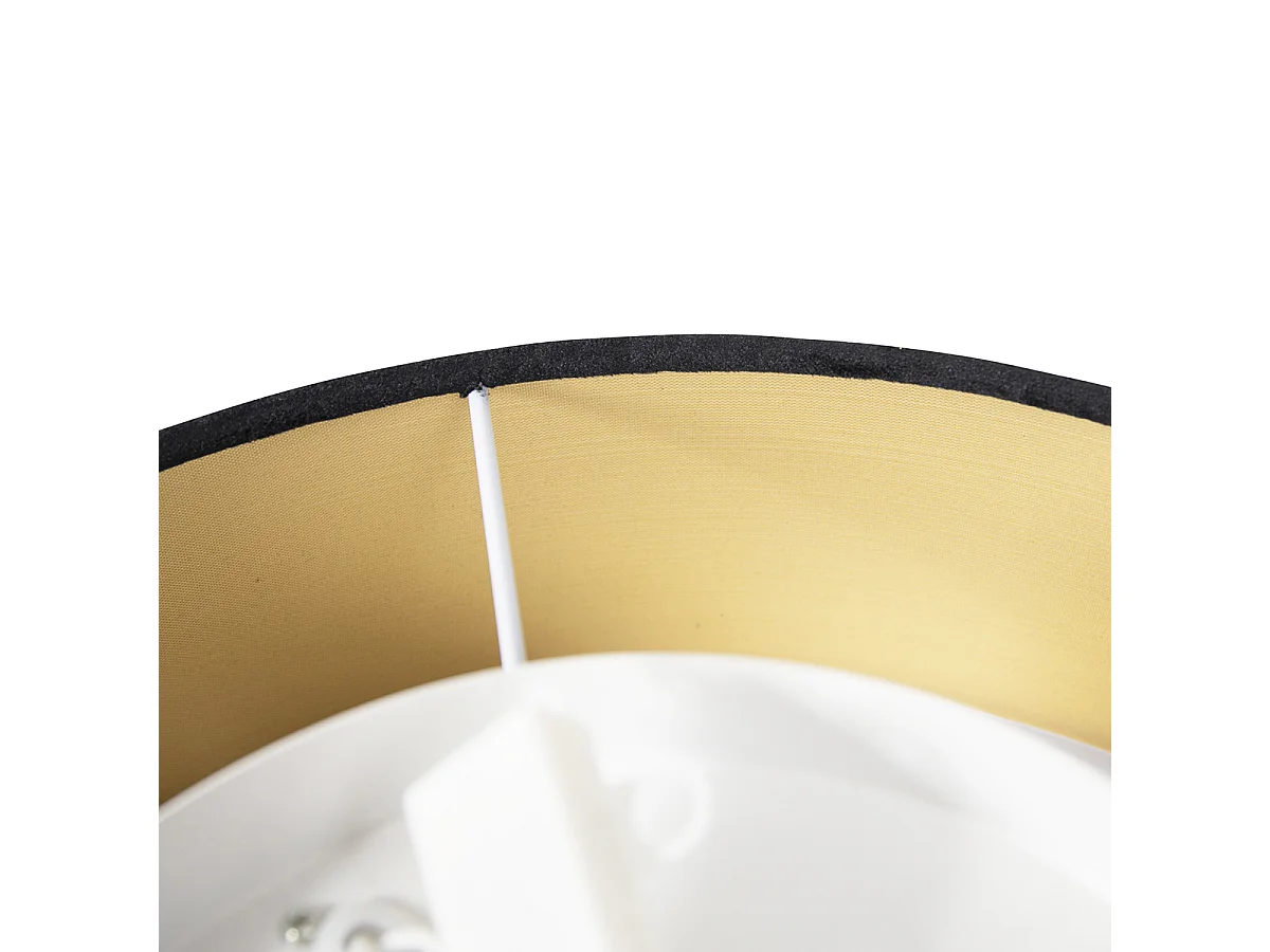 Plafonnier noir 40 cm intérieur doré - Drum