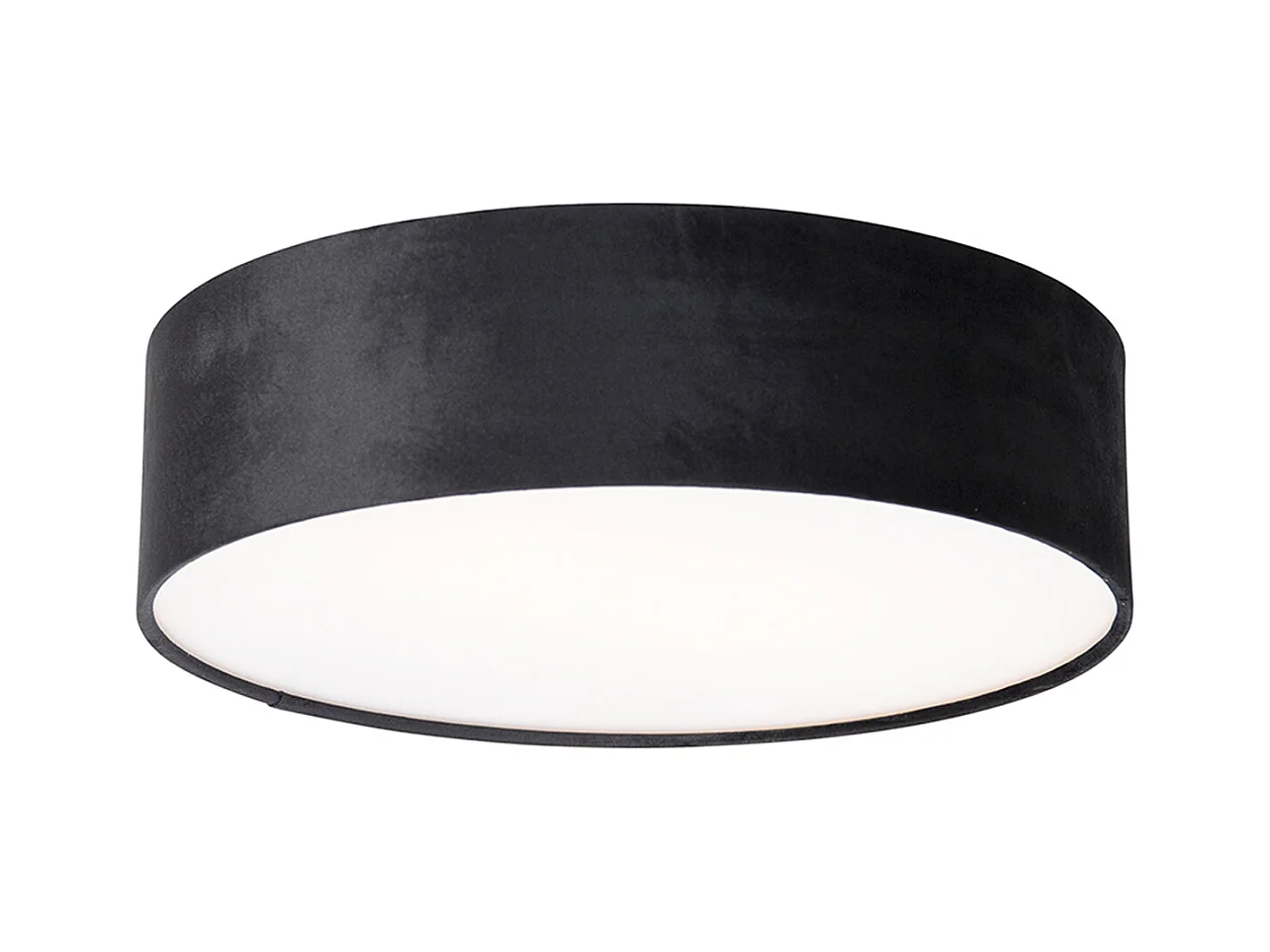 Plafonnier noir 40 cm intérieur doré - Drum