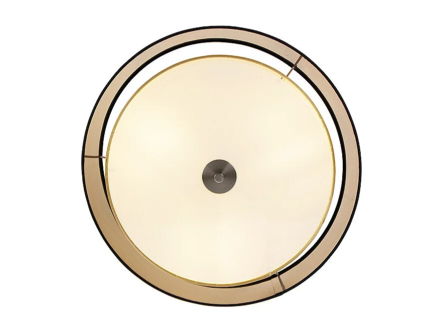 Plafonnier moderne noir avec or 50 cm 3 lumières - Drum Duo