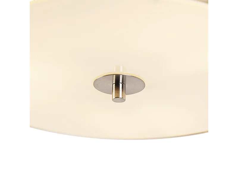 Plafonnier moderne noir avec or 50 cm 3 lumières - Drum Duo