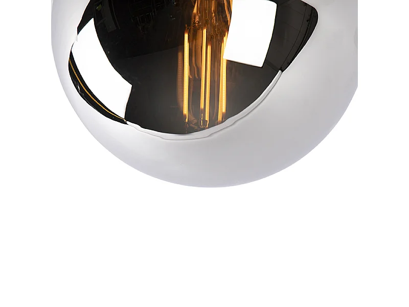 Plafonnier Art Déco noir avec miroir fumé - Pallon