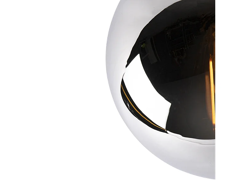 Plafonnier Art Déco noir avec miroir fumé - Pallon