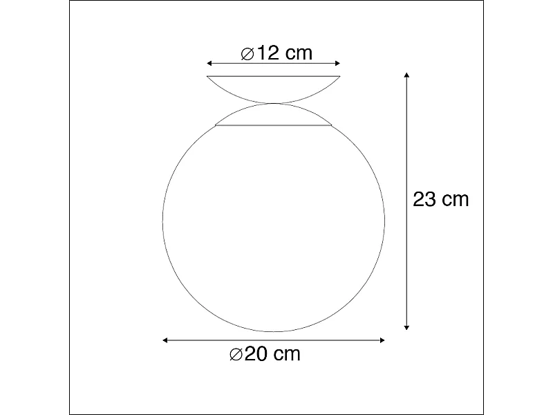 Plafonnier Art Déco noir avec verre fumé - Pallon