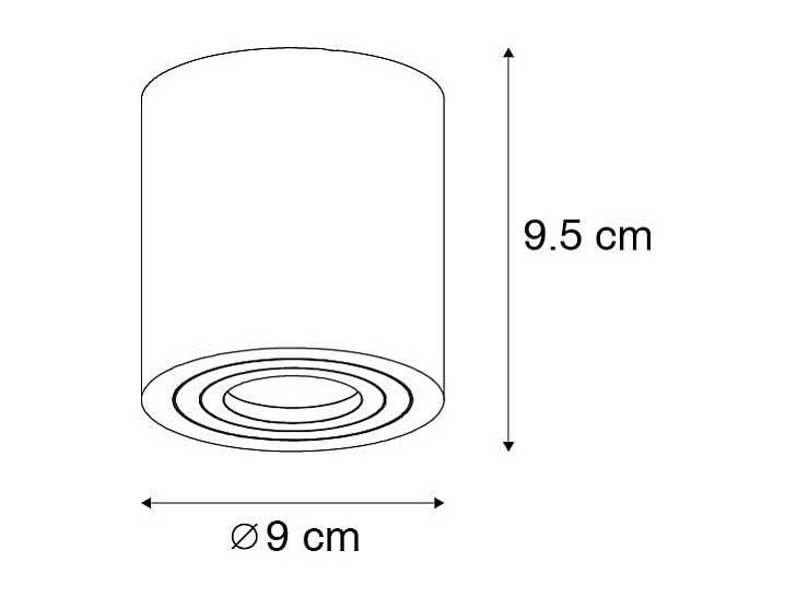 Spot de salle de bain moderne rond noir IP44 - Capa