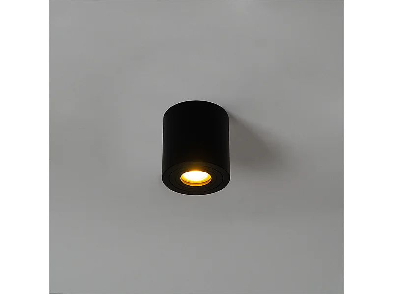 Spot de plafond rond moderne noir IP44 - Capa