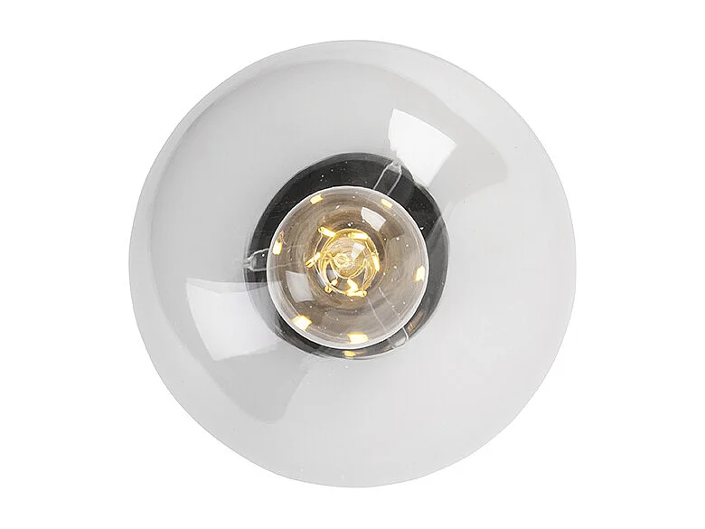 Plafonnier Art Déco noir avec verre transparent - Pallon