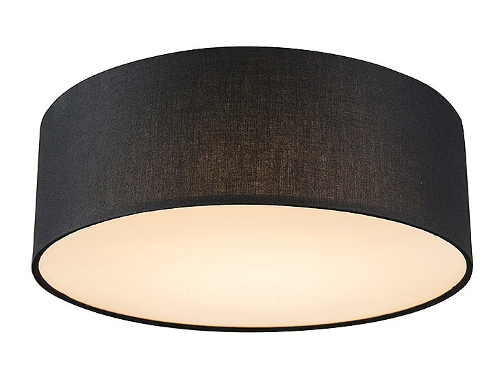 Plafonnier noir 30 cm avec LED - Drum LED