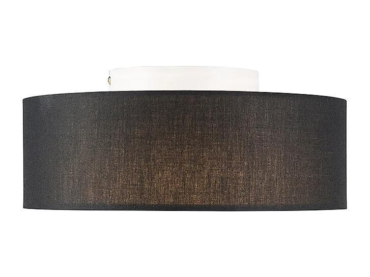 Plafonnier noir 30 cm avec LED - Drum LED