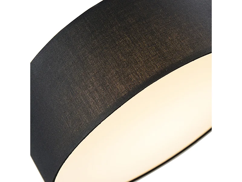 Plafonnier noir 30 cm avec LED - Drum LED