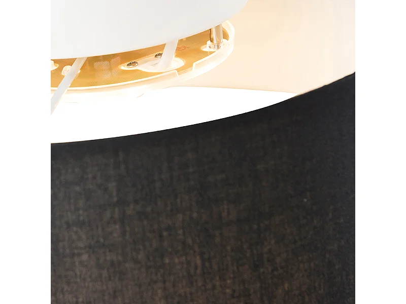 Plafonnier noir 30 cm avec LED intégrée - Drum LED