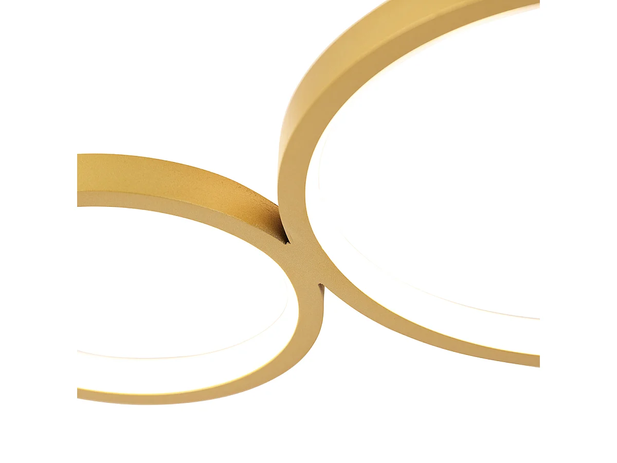 Plafonnier doré avec LED 3 niveaux de luminosité 4 lumières - Lupolo