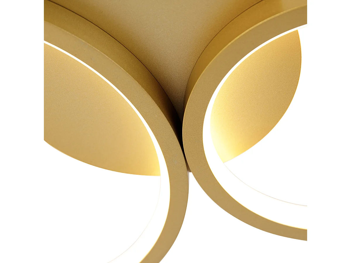 Plafonnier doré avec LED 3 niveaux de luminosité 4 lumières - Lupolo