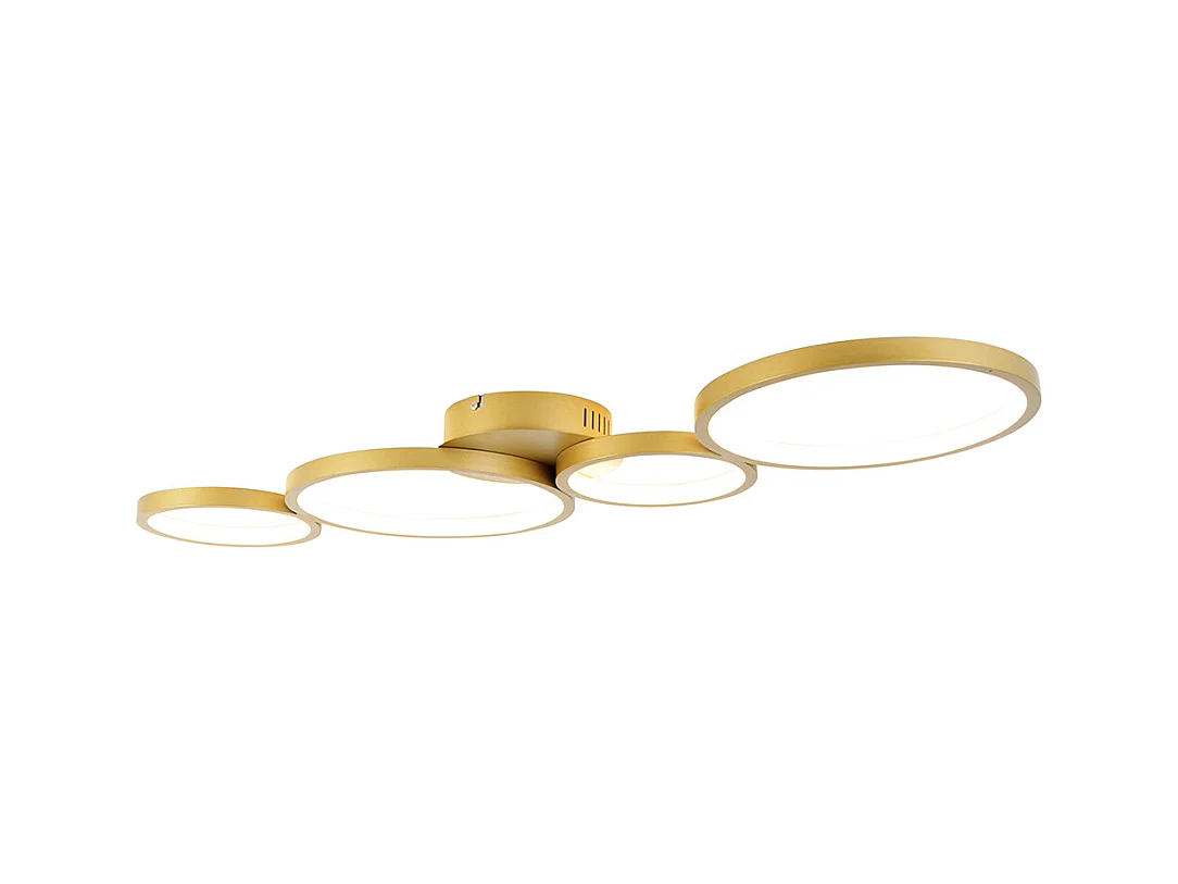 Plafonnier doré avec LED dimmable en 3 étapes 4 lumières - Lupolo