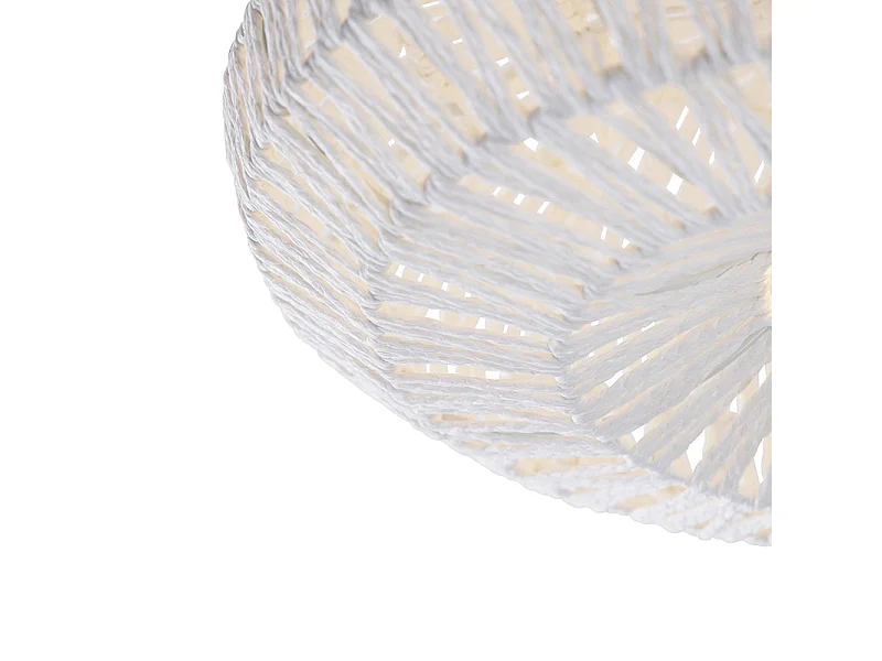 Plafonnier rétro corde blanche rond - Lina