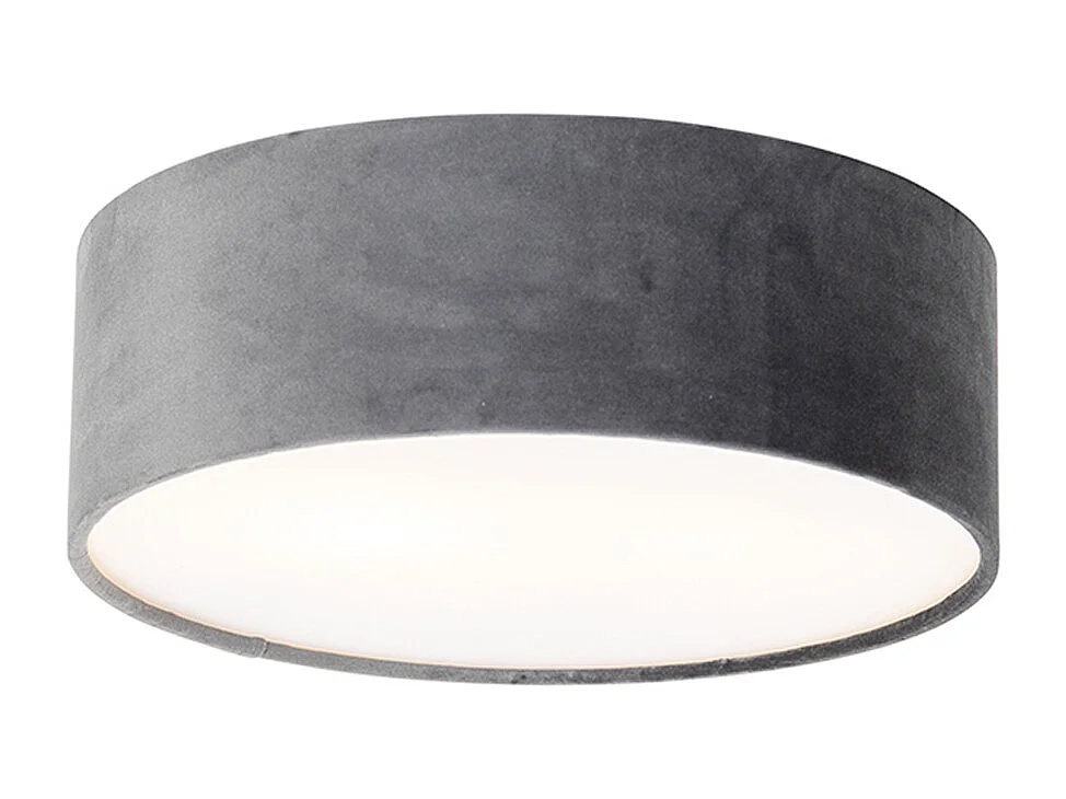 Plafonnier gris 30 cm intérieur doré - Drum