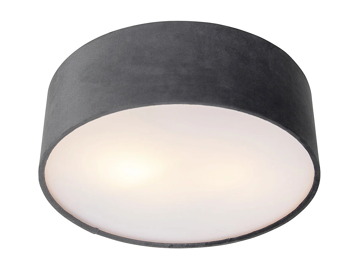 Plafonnier gris 30 cm intérieur doré - Drum