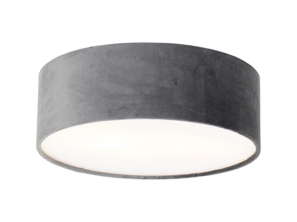 Plafonnier gris 30 cm intérieur doré - Drum